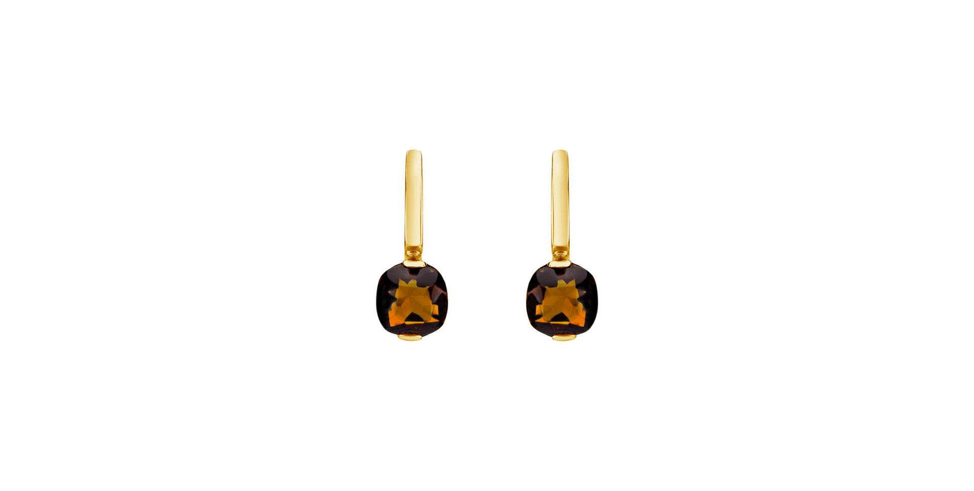 Earrings with Cognac Quartz Bonbon