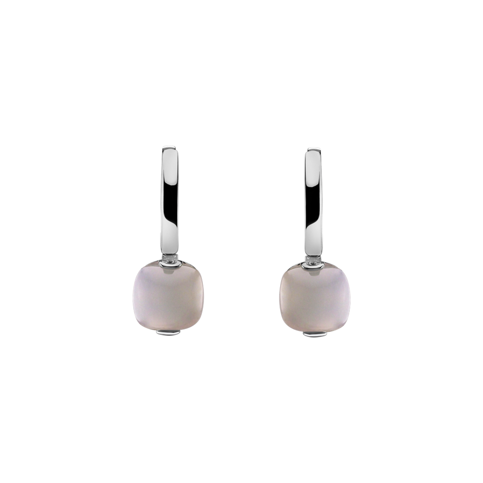 Earrings with Moonstone White Bonbon
