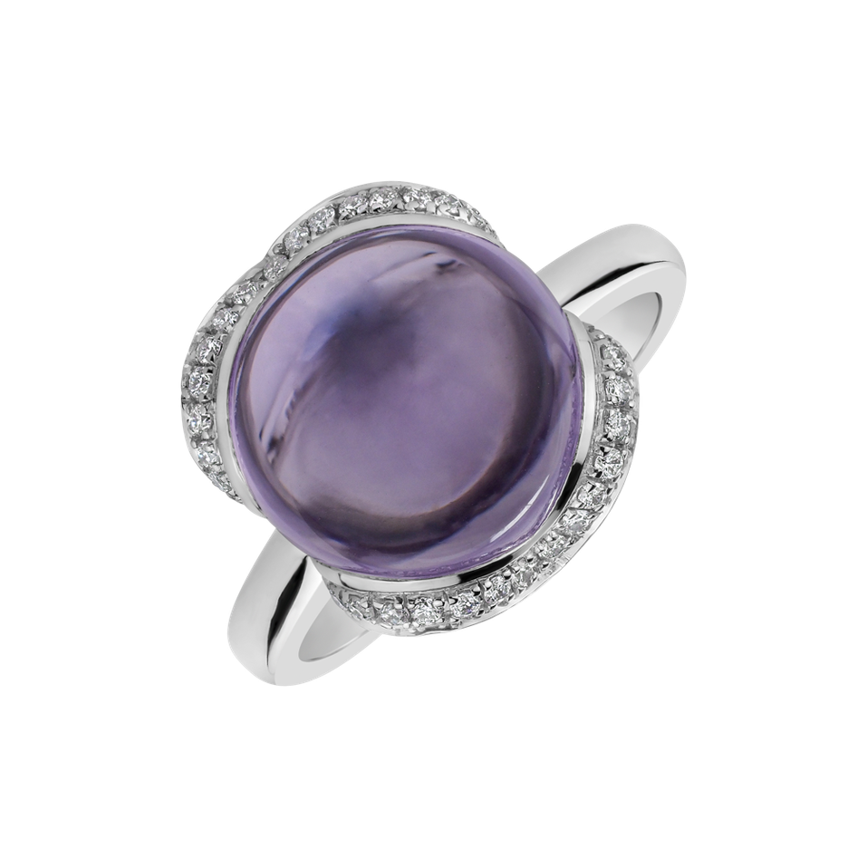 Diamond rings with Amethyst Rainbow Princess