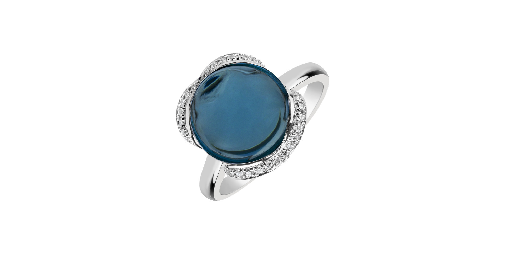 Diamond ring with Topaz Rainbow Princess