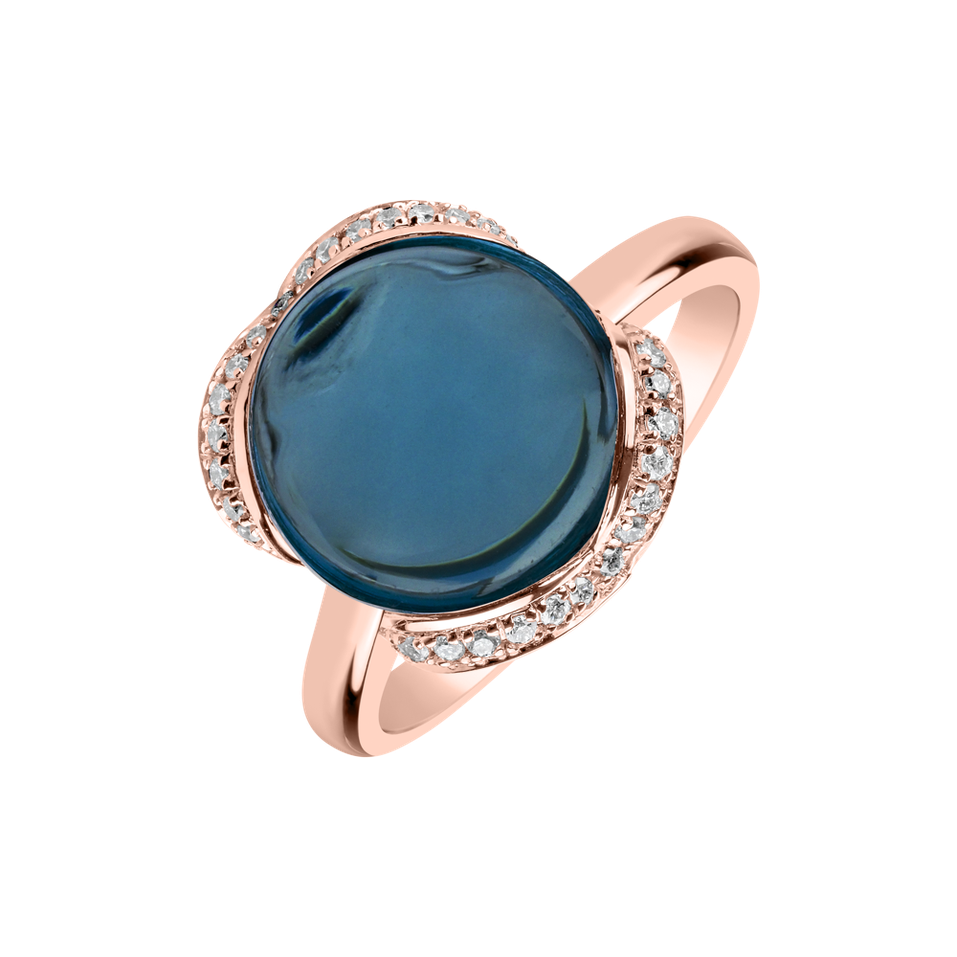 Diamond ring with Topaz Rainbow Princess