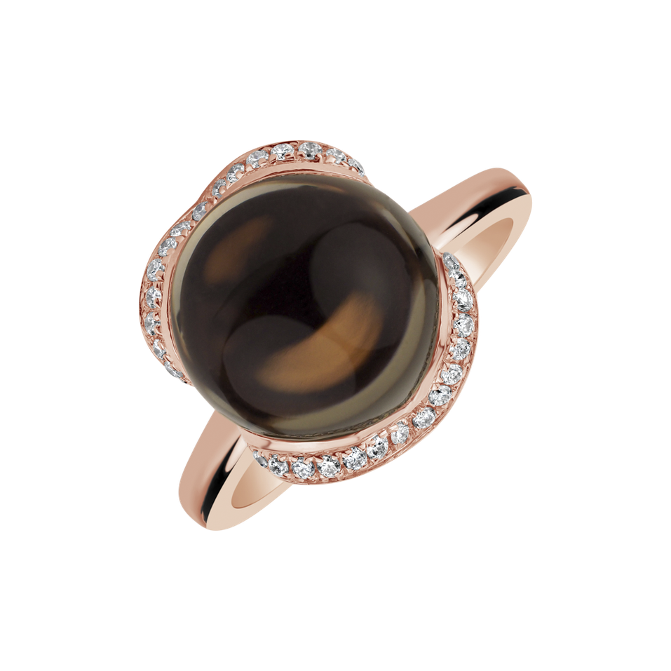 Diamond ring with Quartz Rainbow Princess