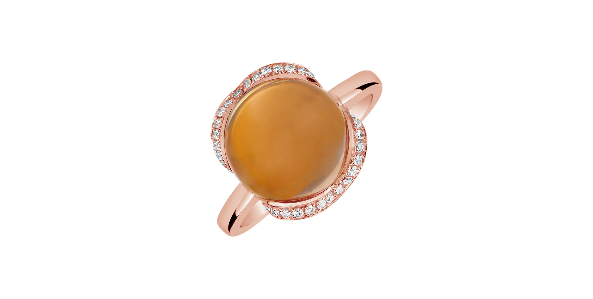 Diamond ring with Quartz Rainbow Princess