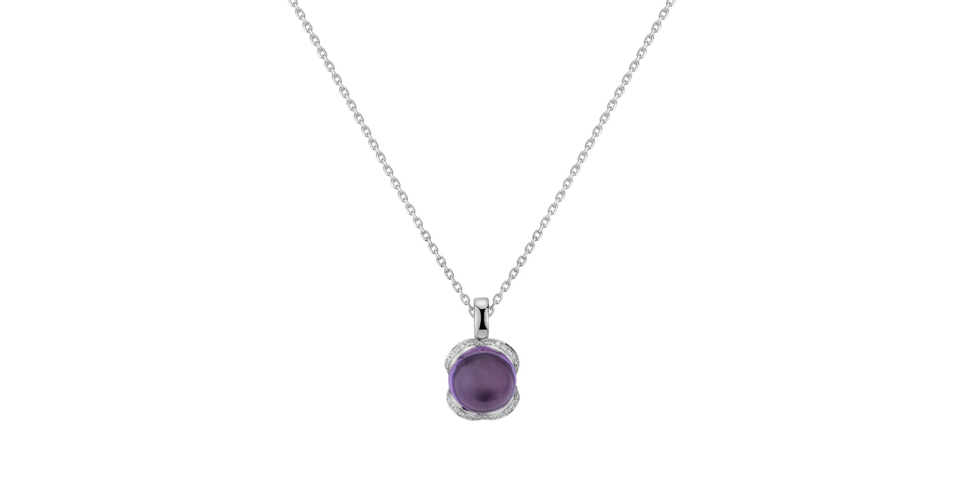 Diamond pendant with Amethyst Royal Drop