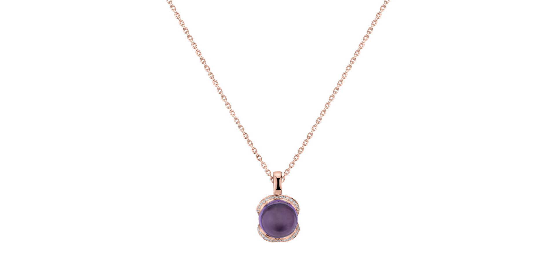 Diamond pendant with Amethyst Royal Drop