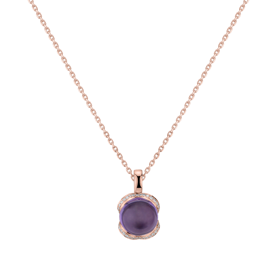 Diamond pendant with Amethyst Royal Drop