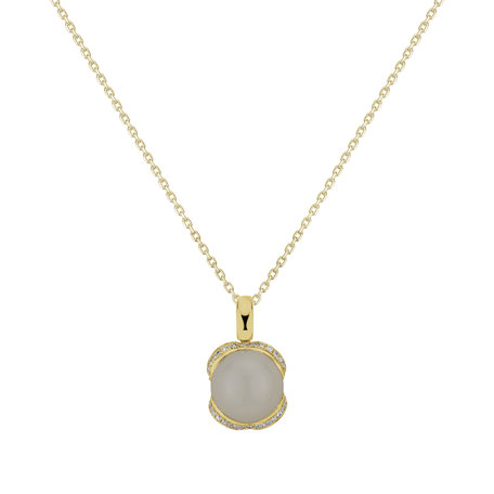 Diamond pendant with Moonstone Royal Drop