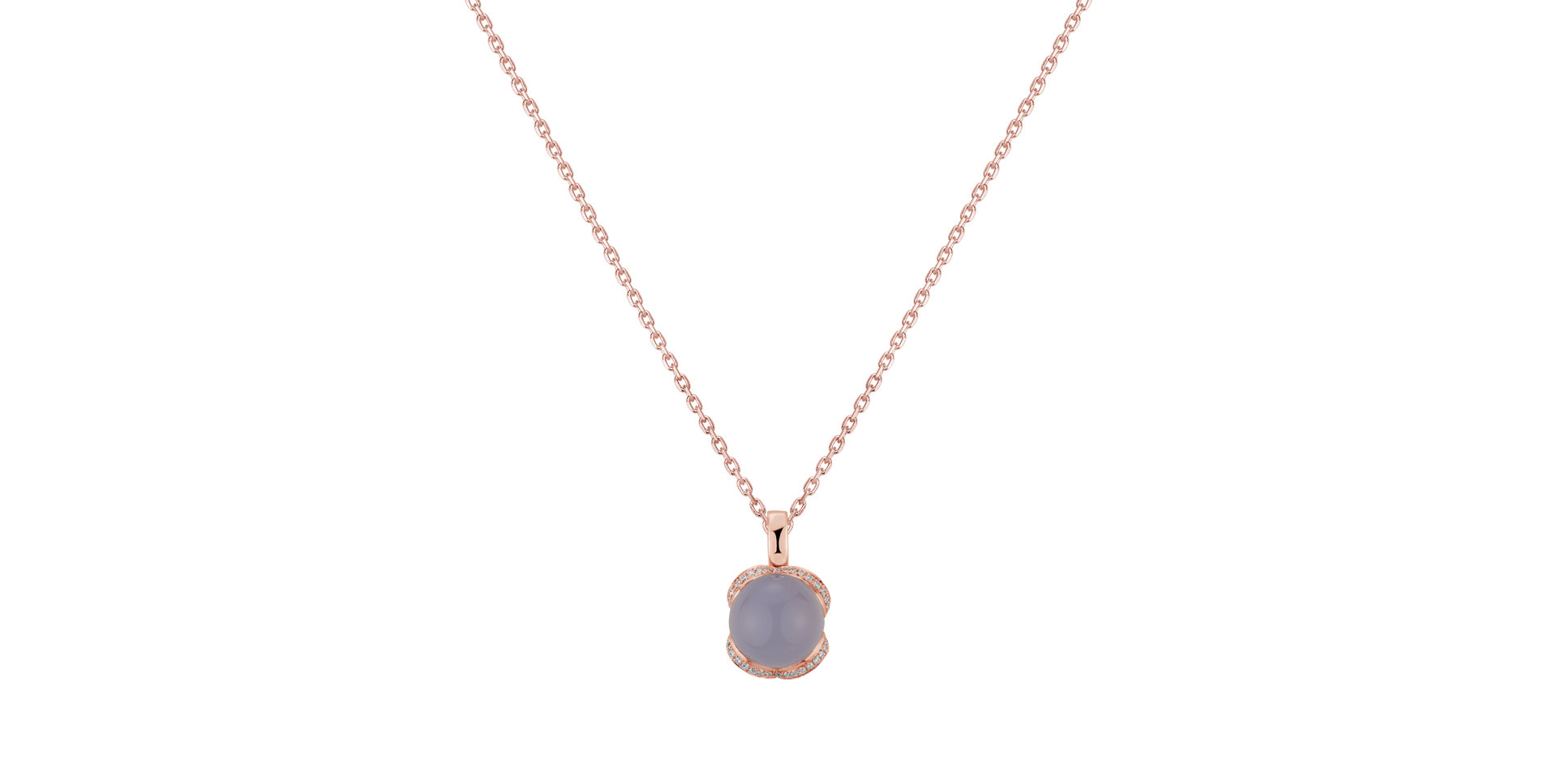 Diamond pendant with Chalcedony Royal Drop