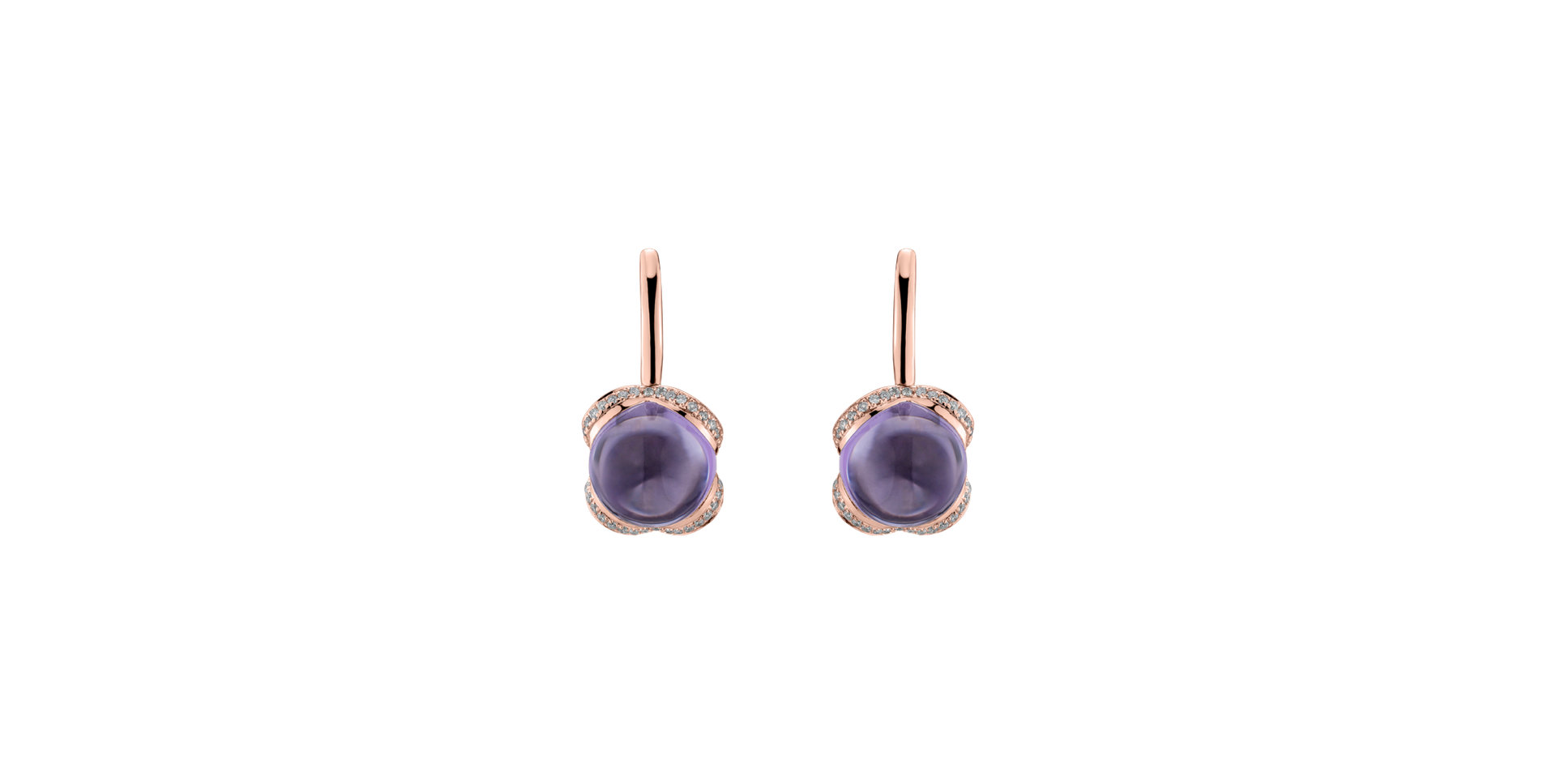 Diamond earrings with Amethyst Rainbow Wish
