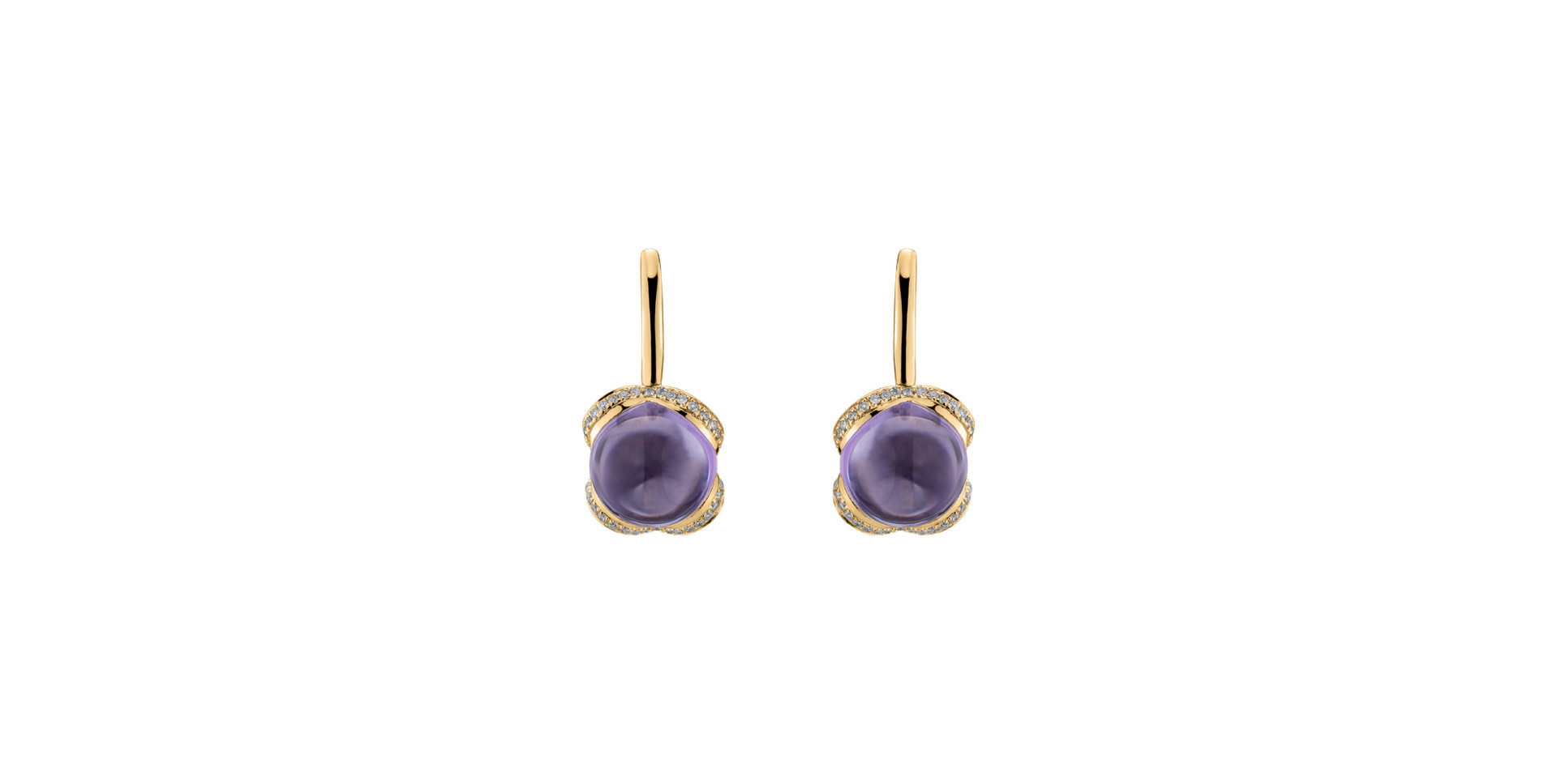Diamond earrings with Amethyst Rainbow Wish