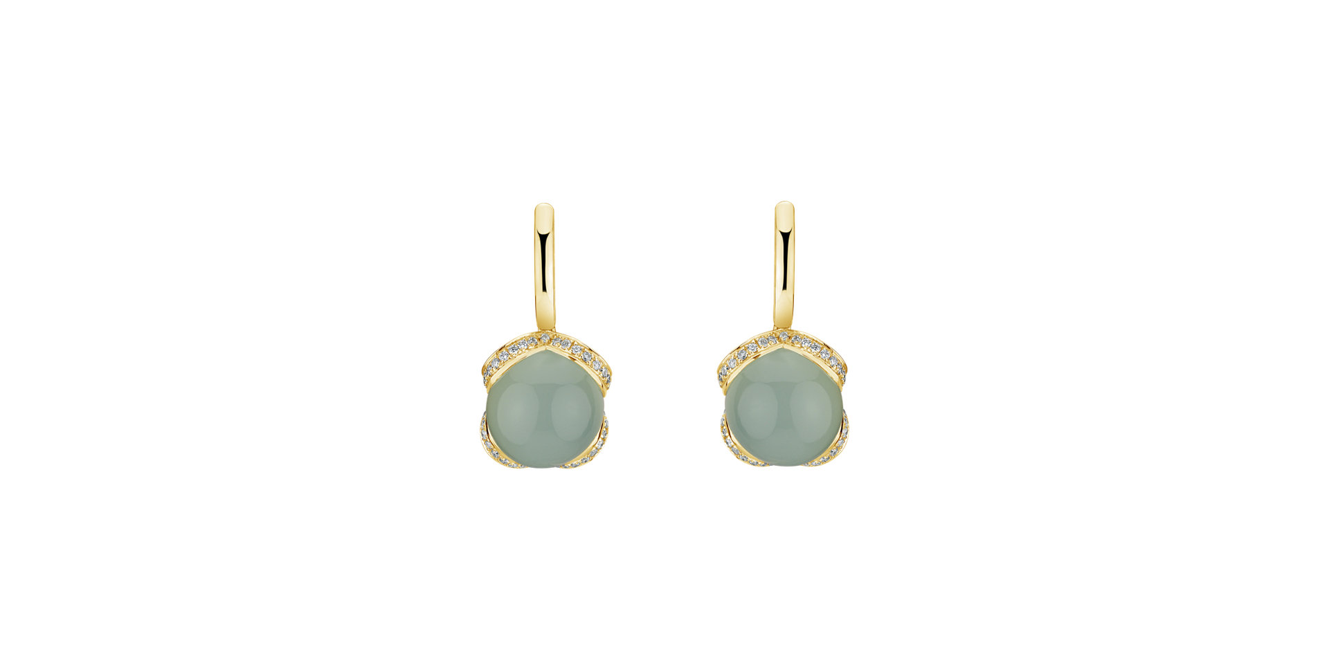Diamond earrings with Chalcedony Rainbow Wish