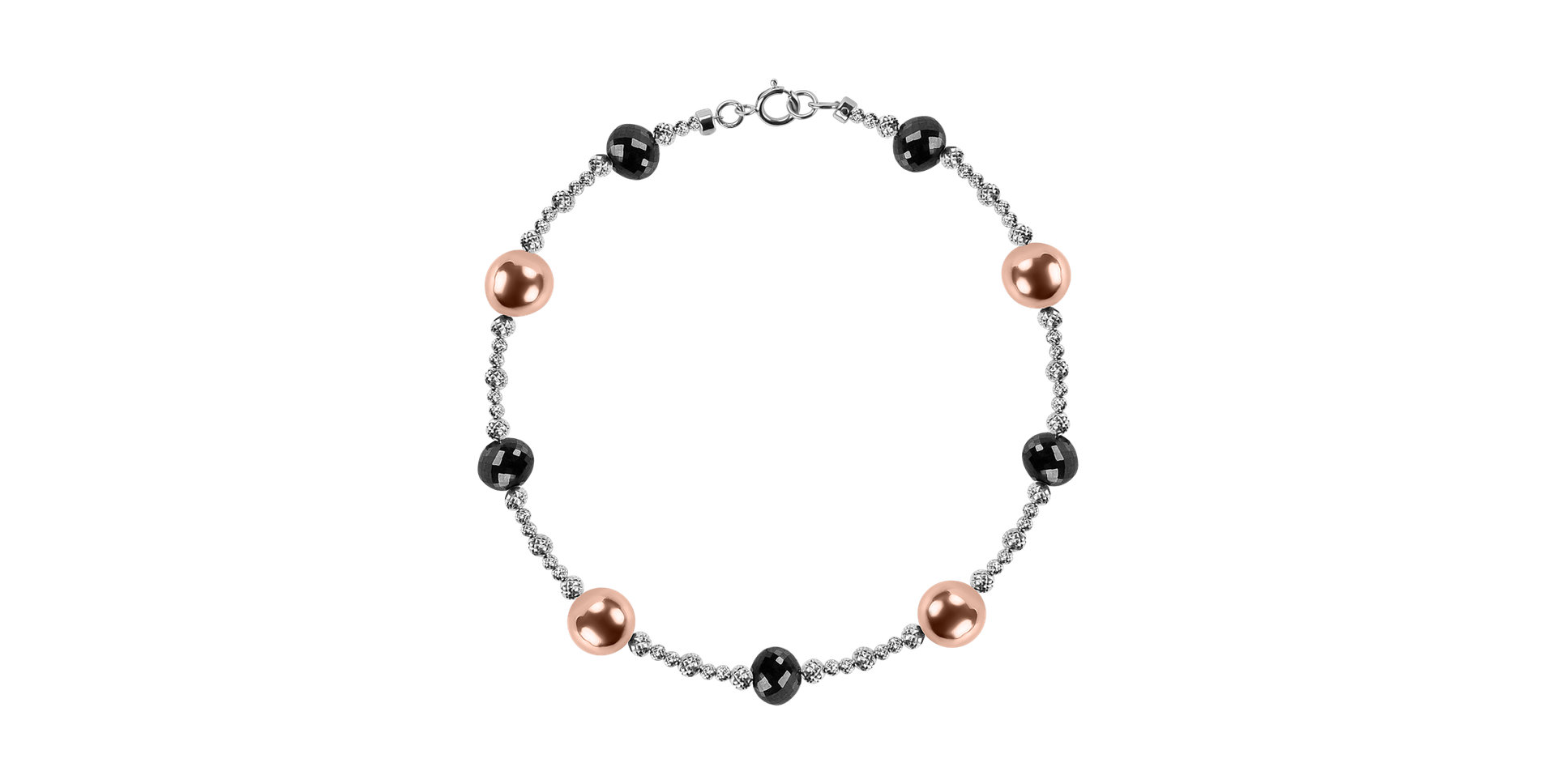 Bracelet with black and white diamonds Nathan