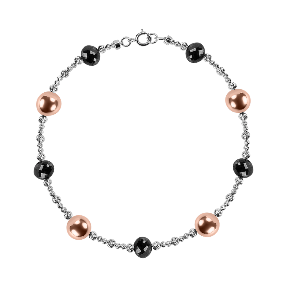 Bracelet with black and white diamonds Nathan