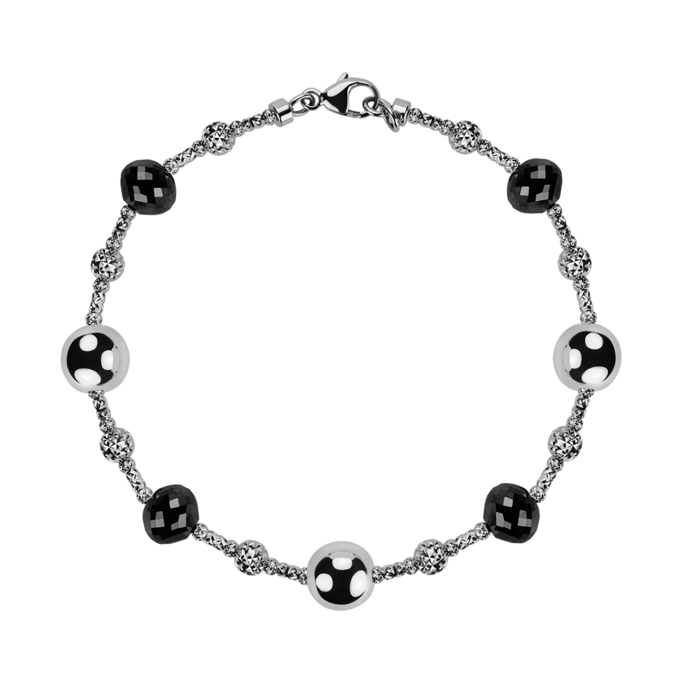 Bracelet with black and white diamonds Jonathan