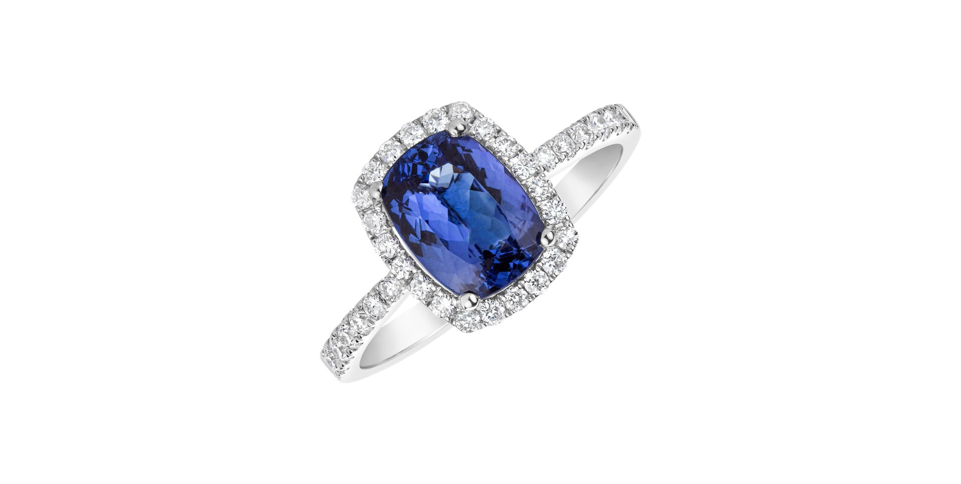 Diamond ring with Tanzanite Royal Message