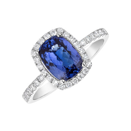 Diamond ring with Tanzanite Royal Message