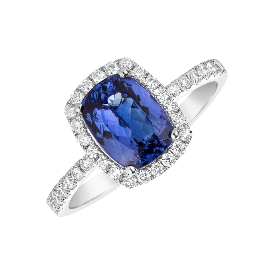 Diamond ring with Tanzanite Royal Message