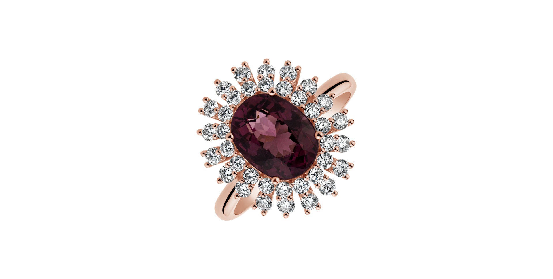 Ring with Garnet and diamonds Classy Impulse