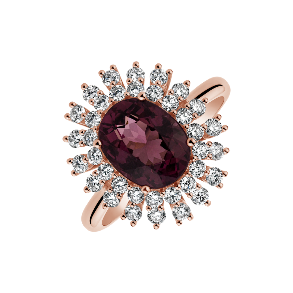 Ring with Garnet and diamonds Classy Impulse
