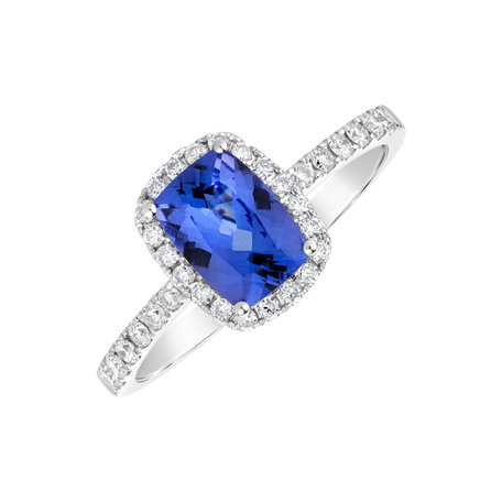 Diamond ring with Tanzanite Royal Message