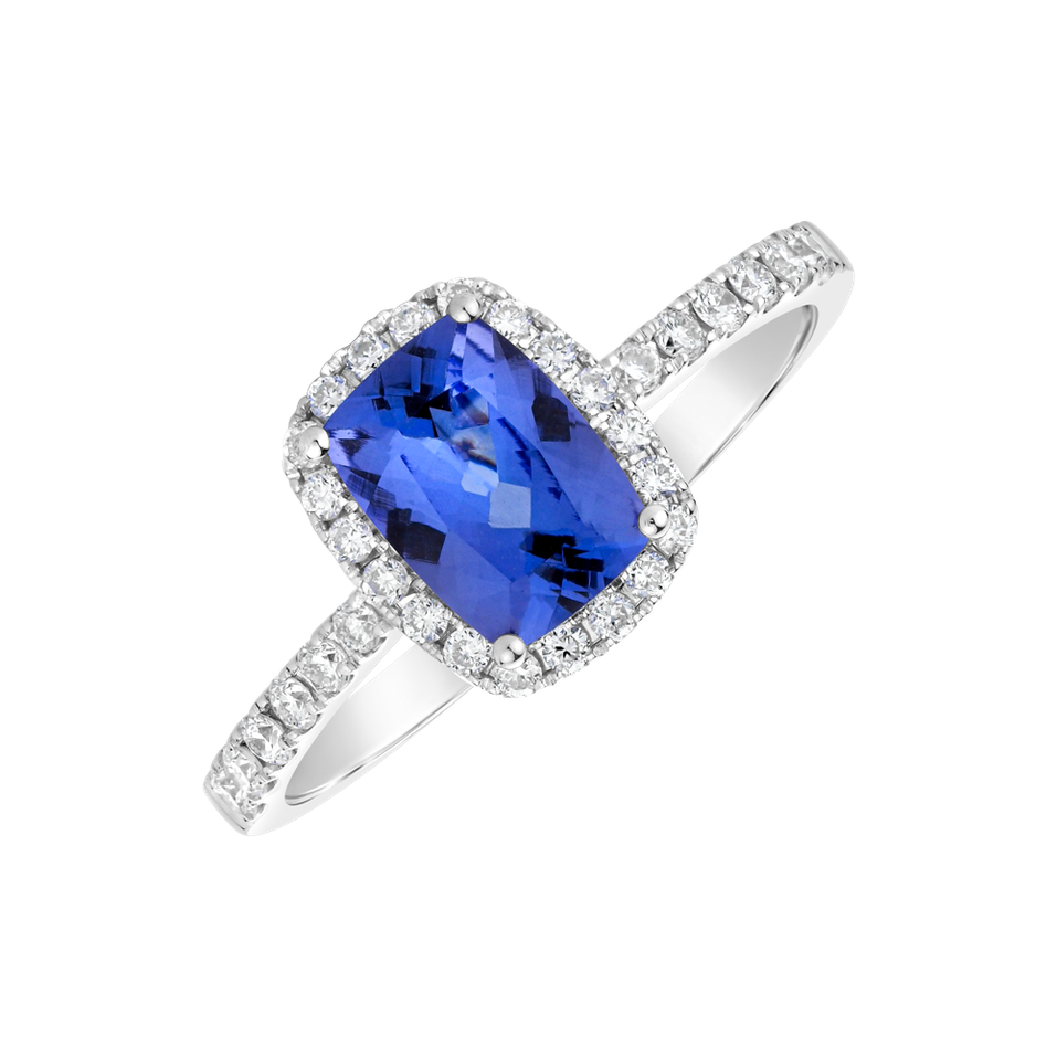 Diamond ring with Tanzanite Royal Message