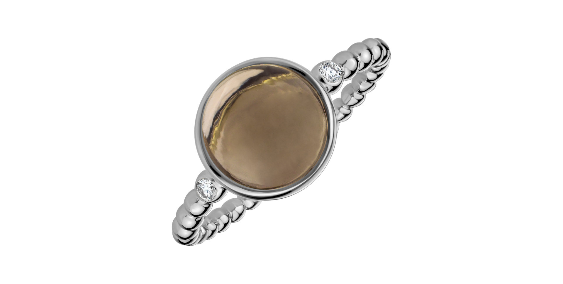 Diamond ring with Smoky Quartz Bubbles Bonbon