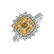 Diamond ring with yellow diamonds and white diamonds Radiant Sunshine2