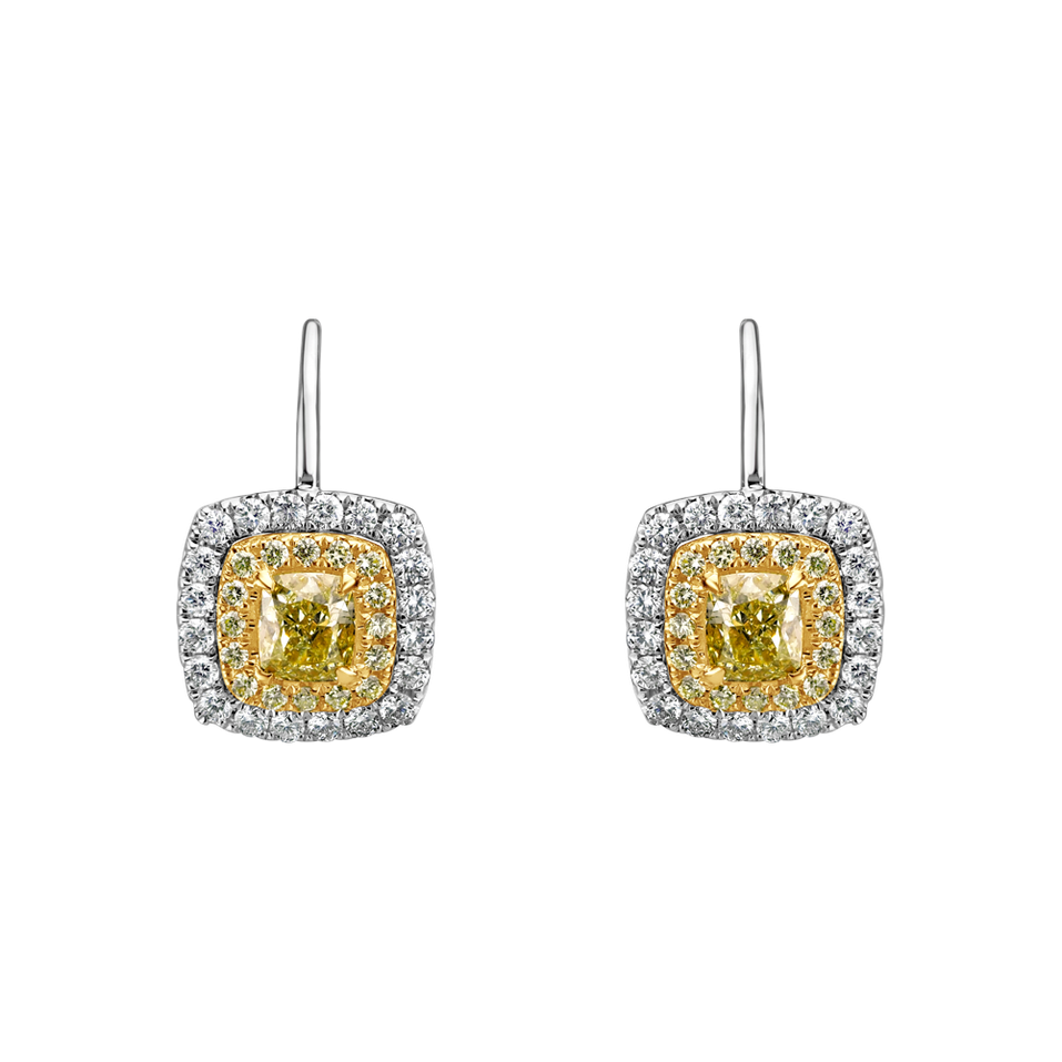 Earrings with yellow and white diamonds Sunny Day