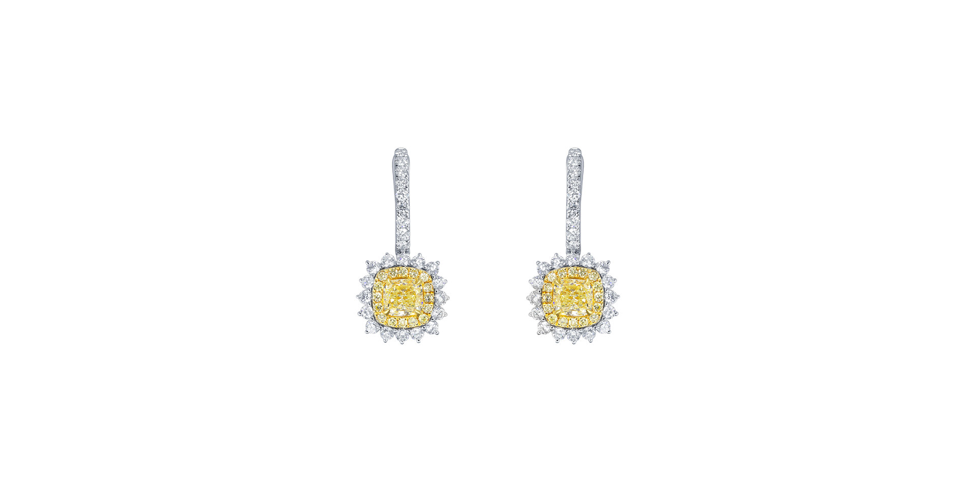 Earrings with yellow and white diamonds Infinite Sunday