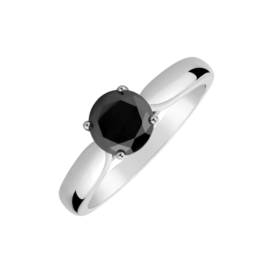 Ring with black and white diamonds Midnight Mist