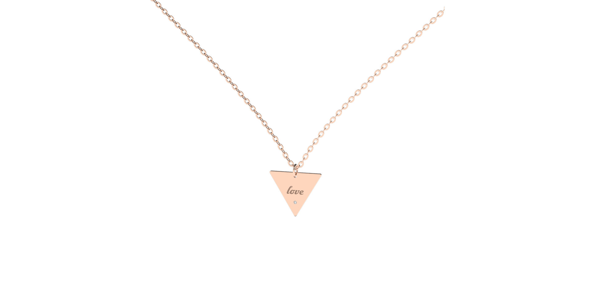 Diamond necklace Triangle Love