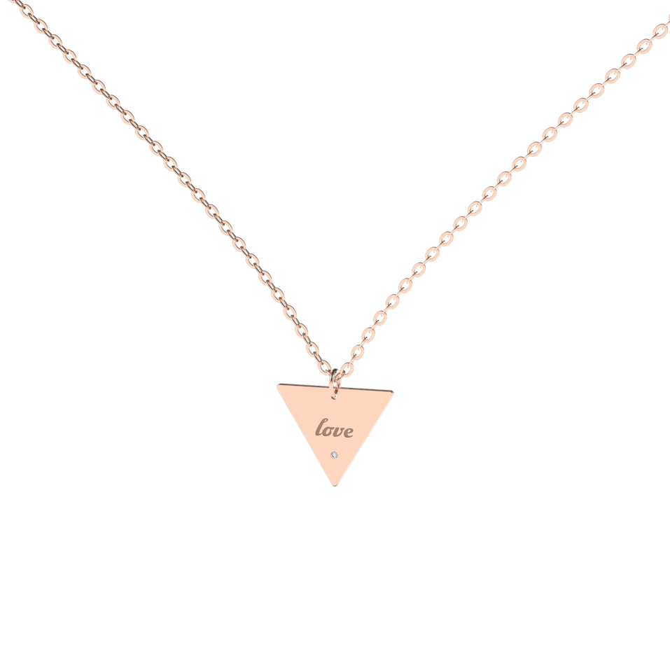 Diamond necklace Triangle Love
