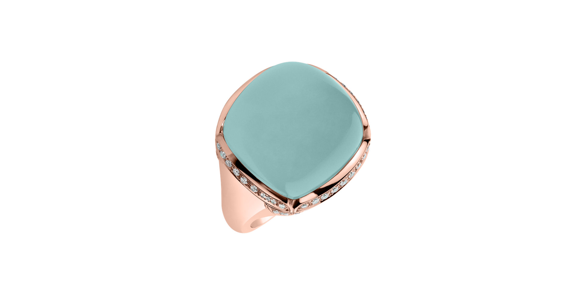 Diamond ring with Chalcedony Charming Blossom