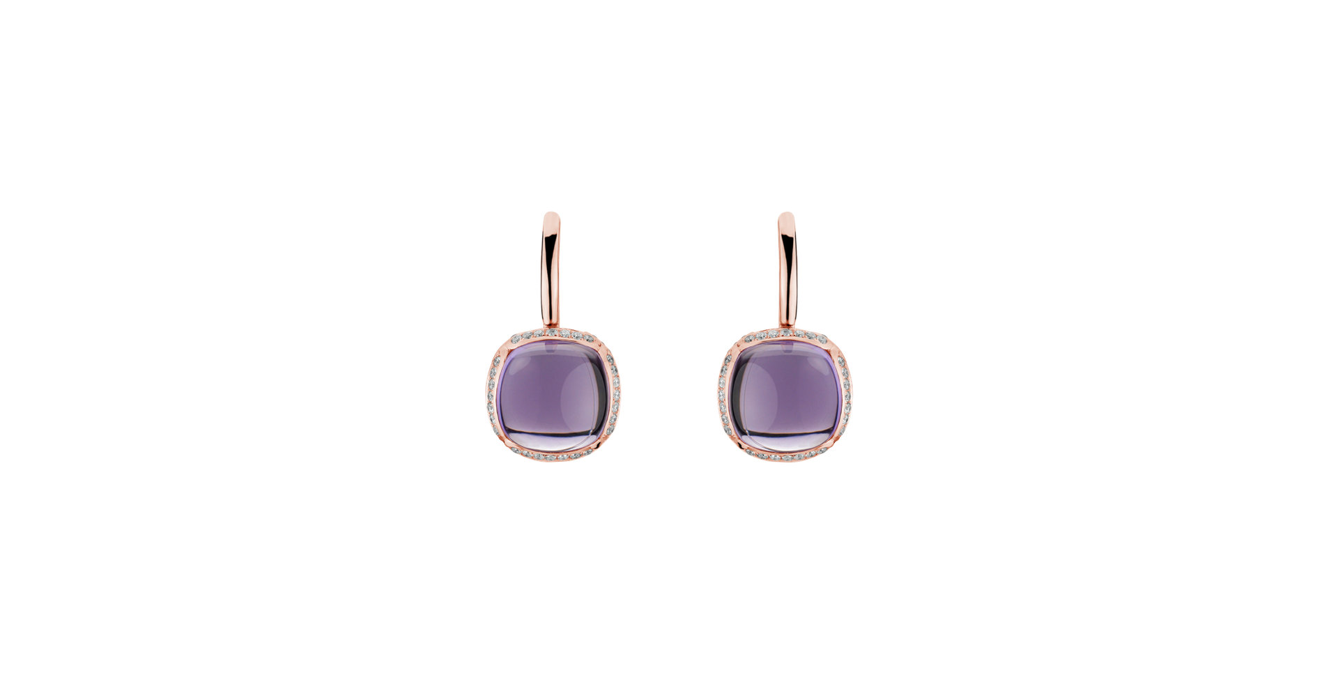 Diamond earrings with Amethyst Mystic Drop