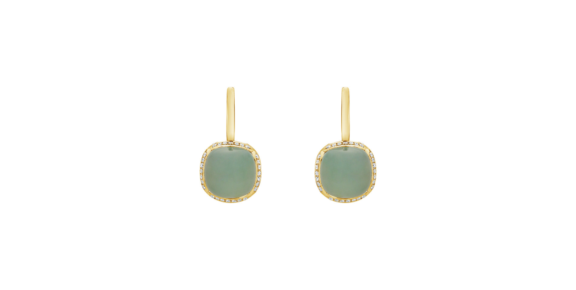 Diamond earrings with Chalcedony Mystic Drop