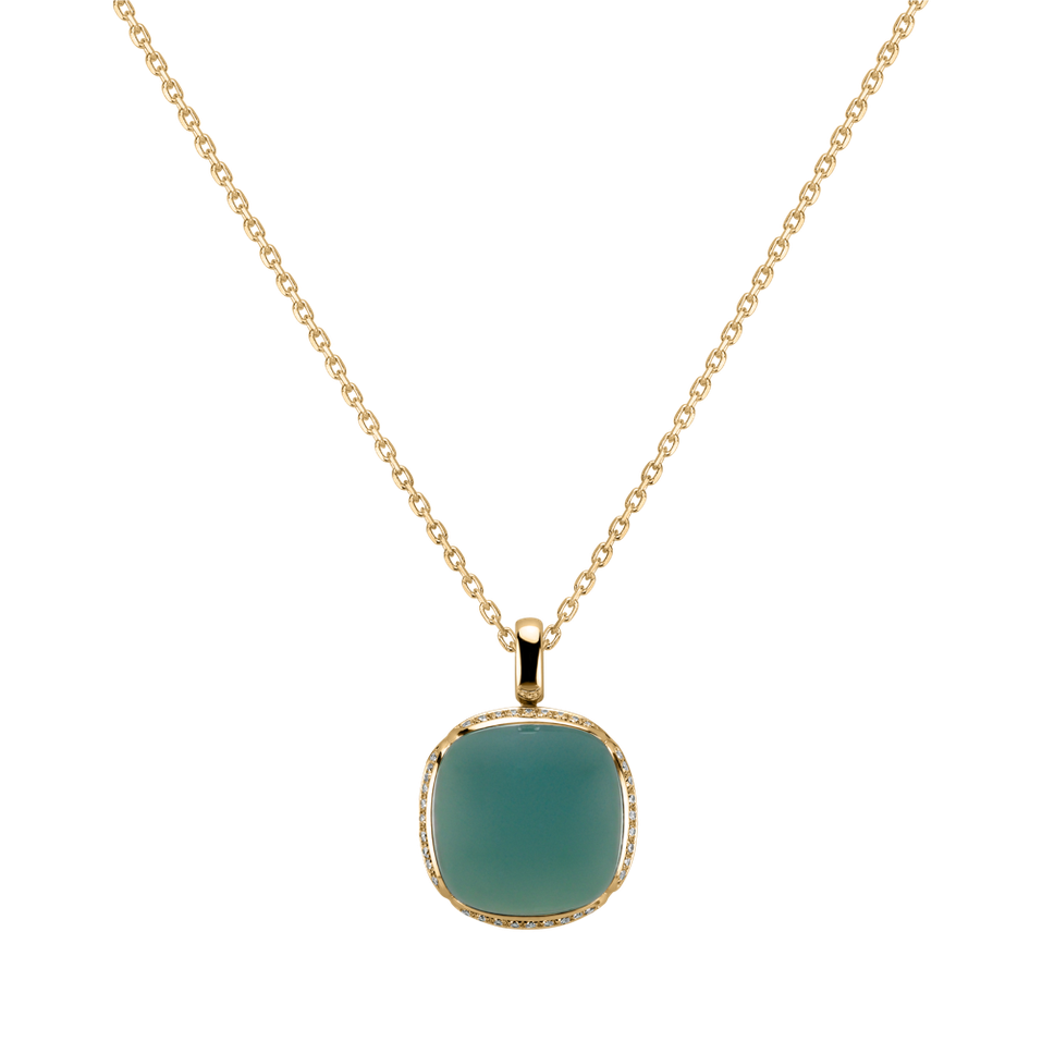 Diamond pendant with Chalcedony Charming Blossom