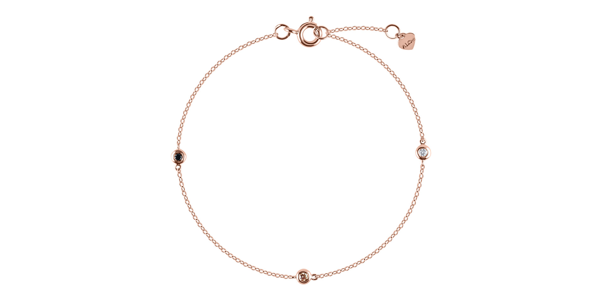 Bracelet with black and brown diamonds Dots