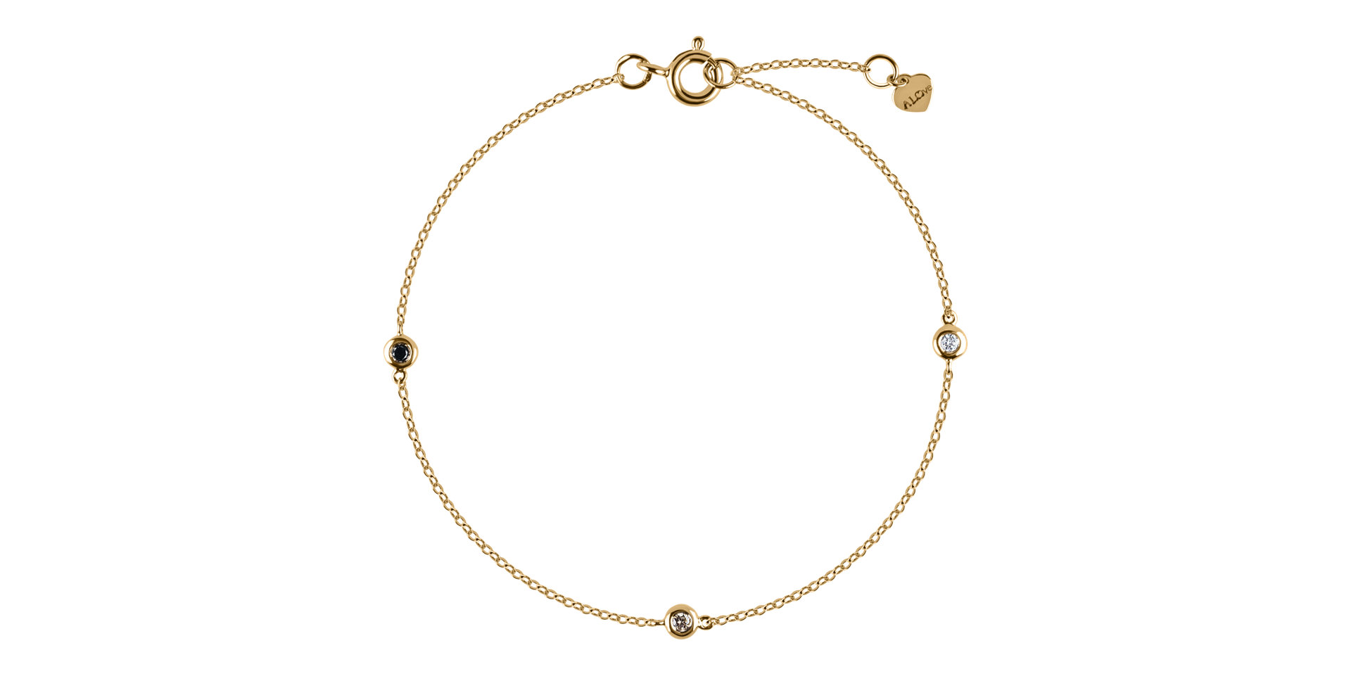 Bracelet with black and brown diamonds Dots