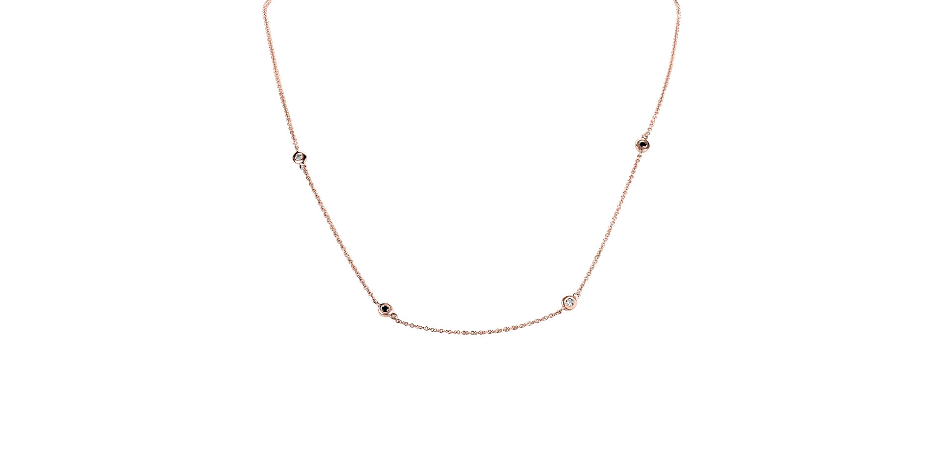 Necklace with white, brown and black diamonds Dots