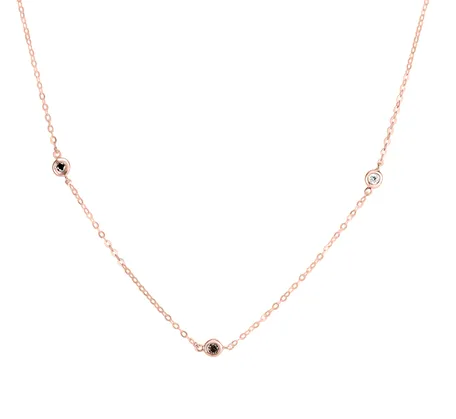 Necklace with white, brown and black diamonds Dots