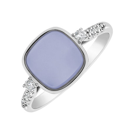 Diamond ring with Chalcedony Luxy Bonbon