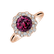 Ring with Garnet and diamonds Flower Joy2
