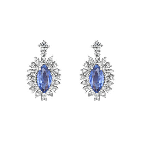 Diamond earrings with Sapphire Sapphire King