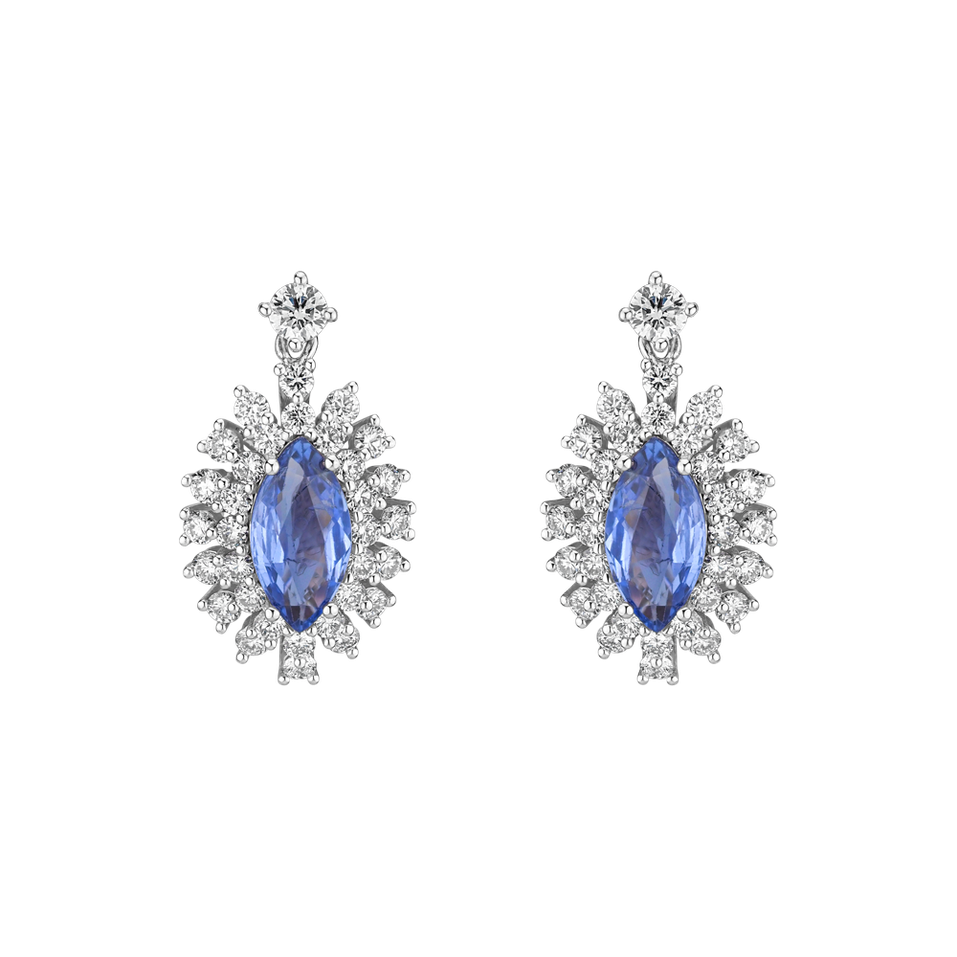 Diamond earrings with Sapphire Sapphire King