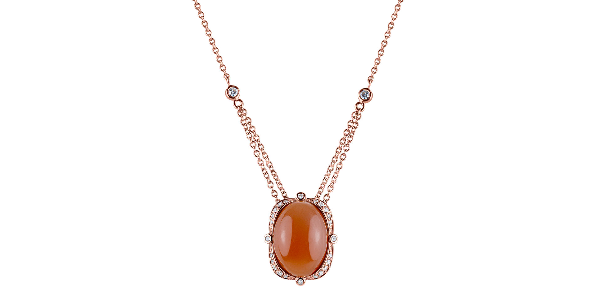 Necklace with Moonstone and diamonds Wonder Nymph