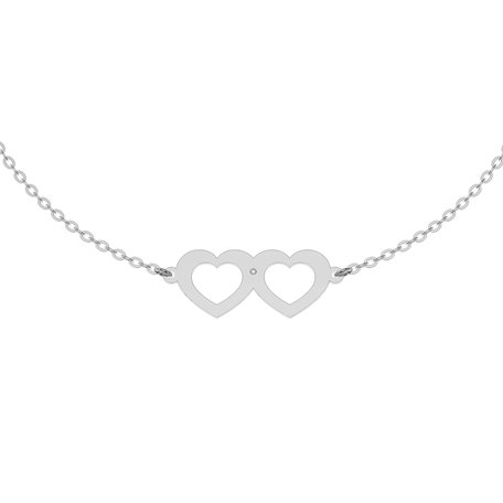 Diamond bracelet Two Hearts