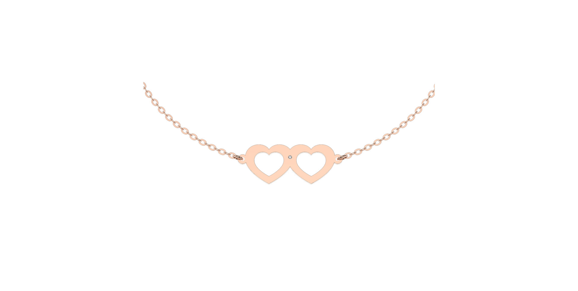 Diamond bracelet Two Hearts