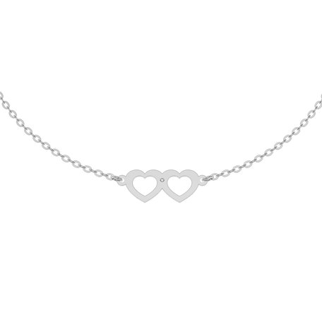 Diamond bracelet Two Hearts