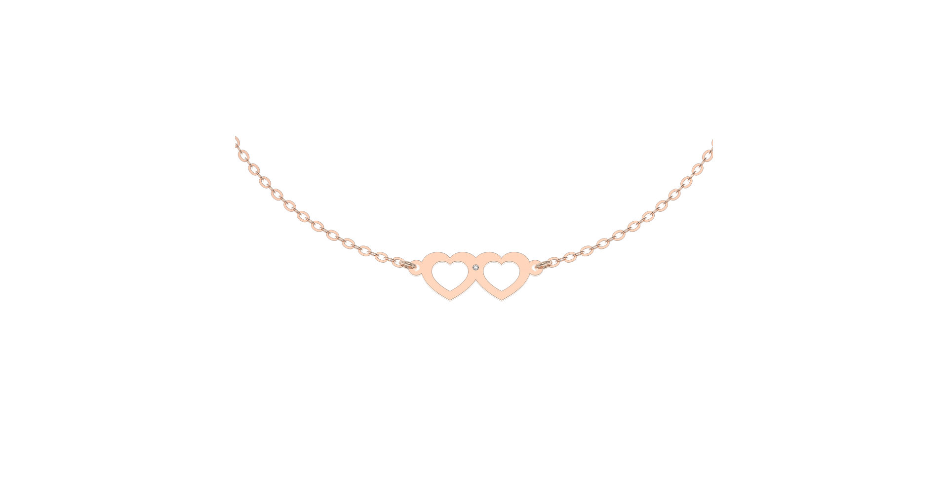 Diamond bracelet Two Hearts