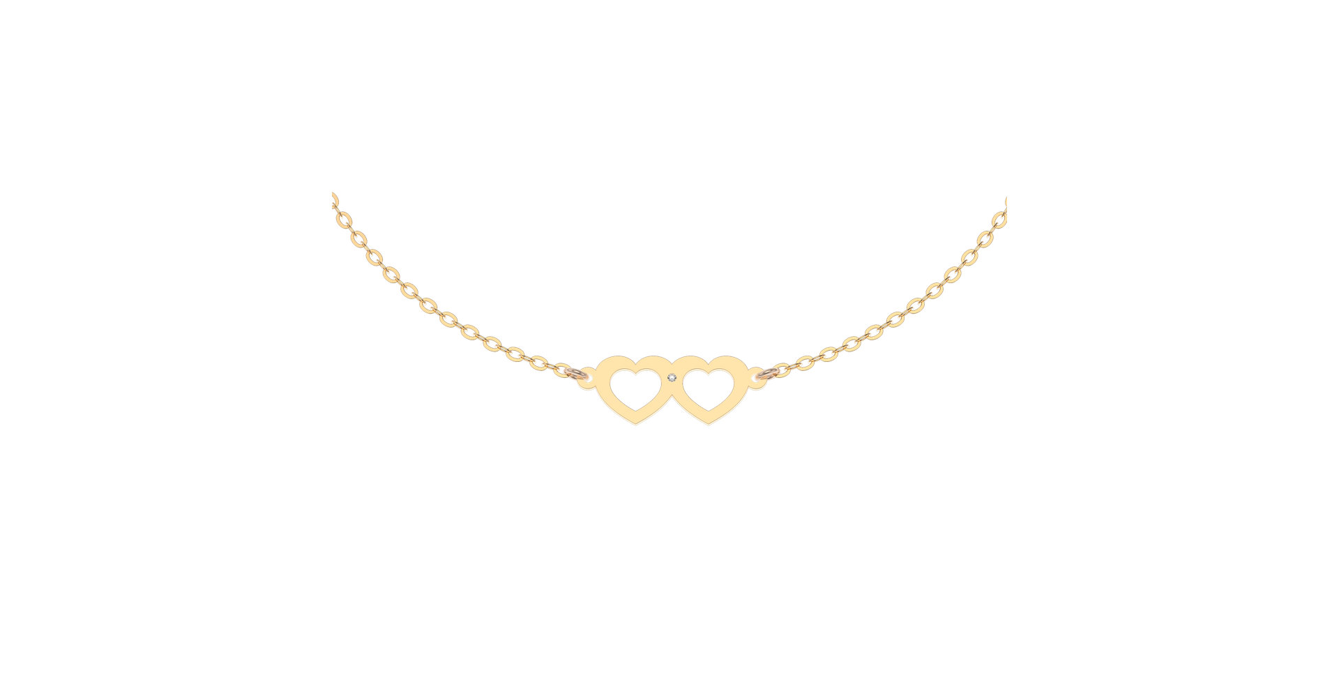 Diamond bracelet Two Hearts